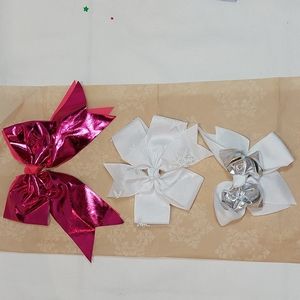 Winter Specialty/ Grosgrain•Lame' Hair Bows☆Set of 3